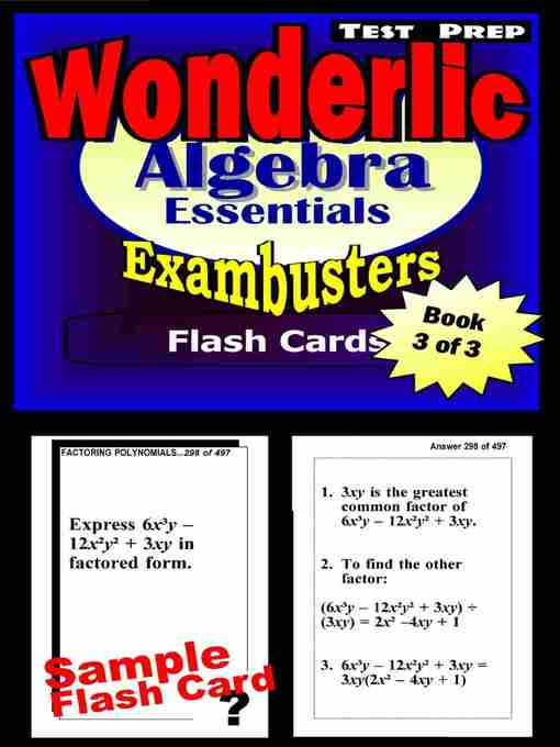 Title details for Wonderlic Test Prep Algebra Review - Exambusters Flash Cards - Workbook 3 of 3 by Wonderlic Exambusters - Available
